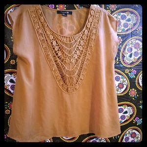 Forever 21 Mustard Color Sheer Blouse